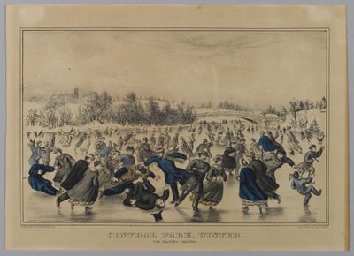 Central Park, Winter. The Skating Carnival. by N. and Ives, J.M. Currier
